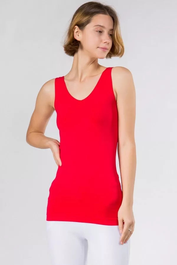 Reversible V Or U Neck Seamless Tank O/S