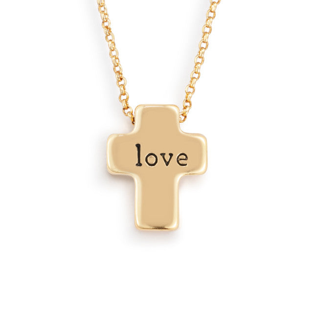 Artful Cross Necklace - Love