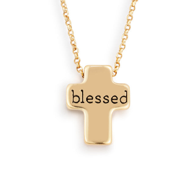 Artful Cross Necklace - Blessed