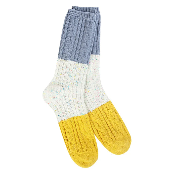 Vanilla Multi Confetti Cable Crew Weekend Socks