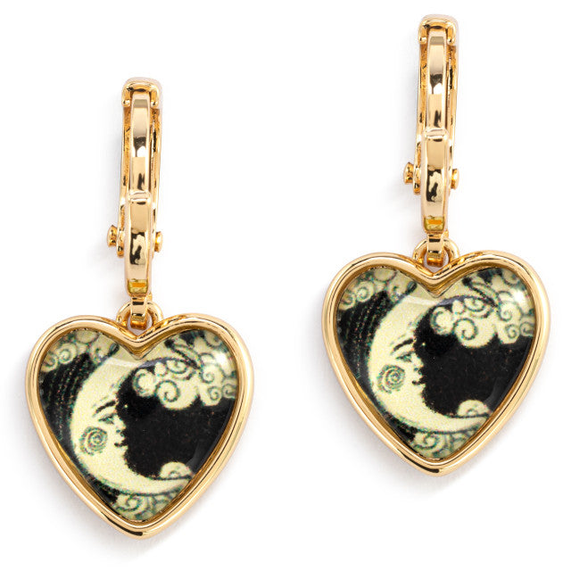 Art Heart Earrings - Love You to the Moon &amp; Back