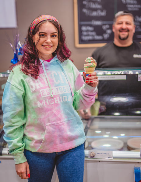 Ice cream tie online dye hoodie