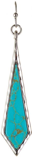 Silver Turquoise Stone Kite Earrings