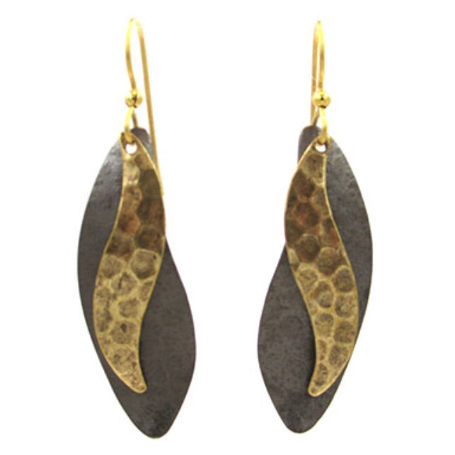 Mixed Metal Freeform Layers Earrings