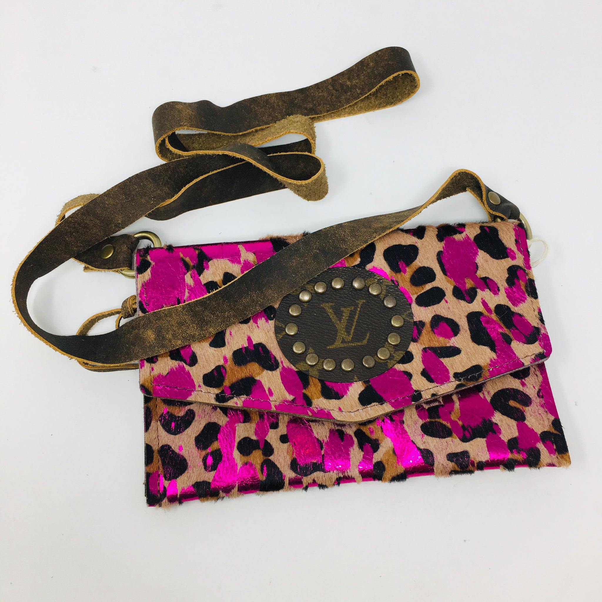 Keep It Gypsy Upcycled LV Leather &Leopard Hide Crossbody Wallet Purse -  Eclections Boutique