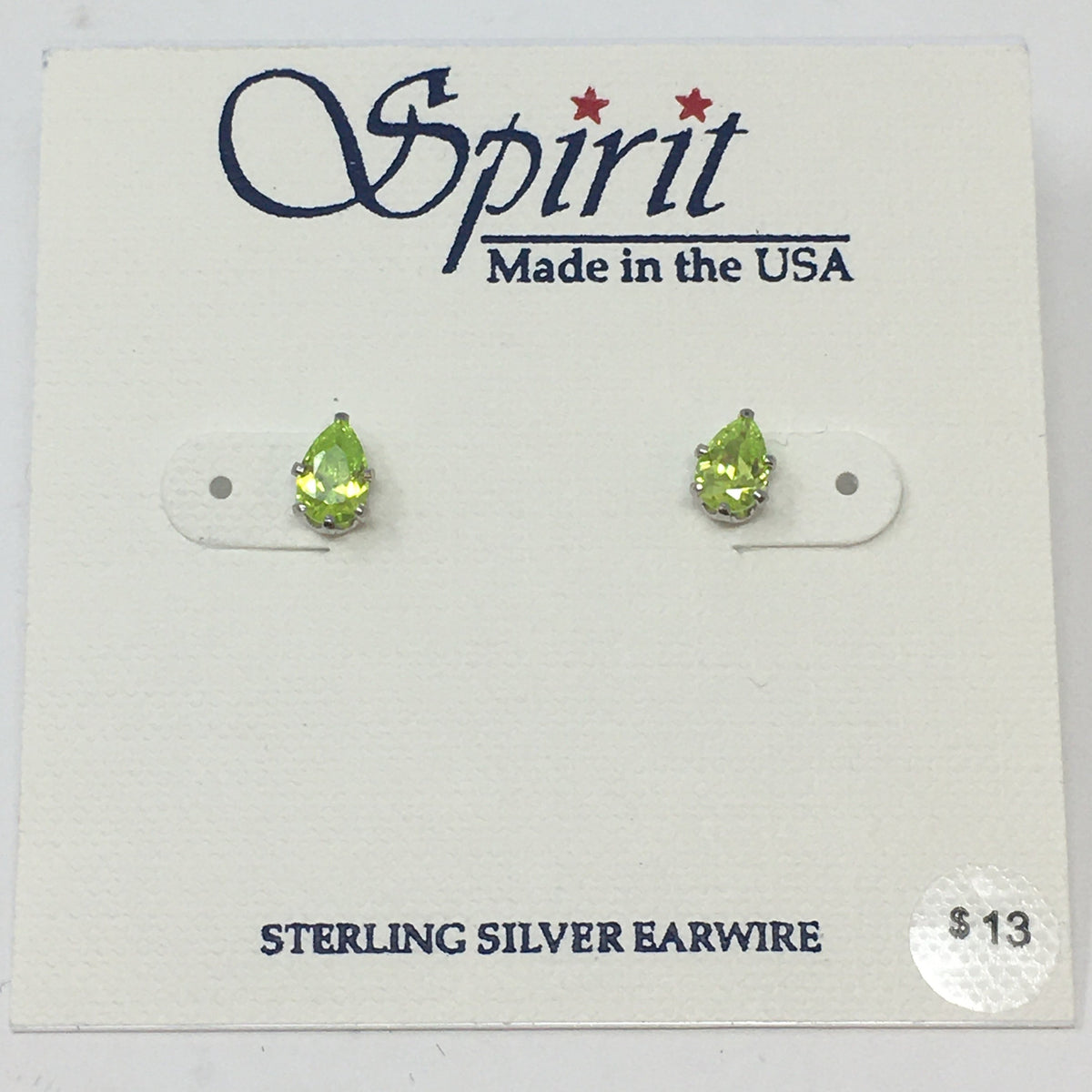 Pear Green CZ Post Earring Spirit