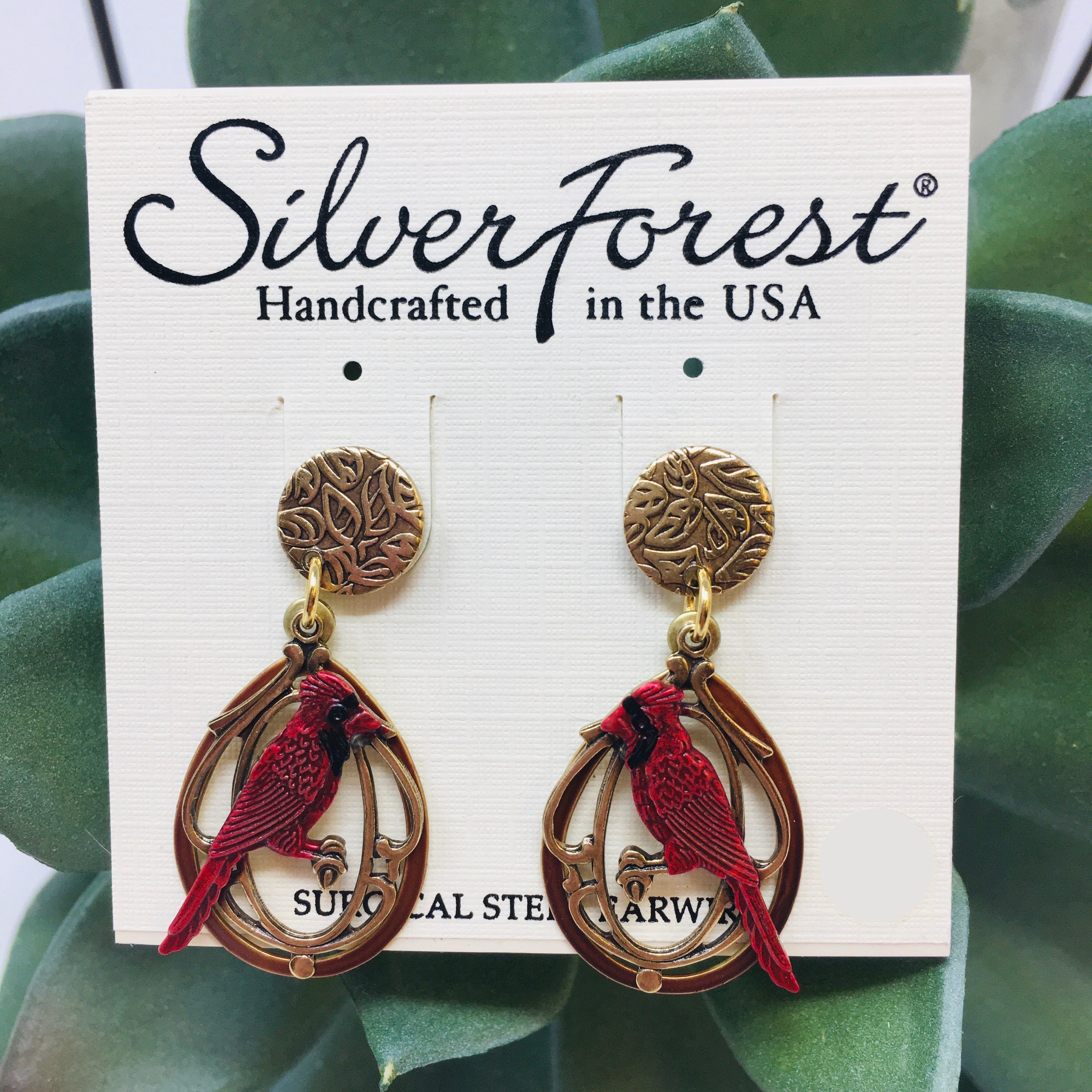 Silver forest cardinal deals earrings