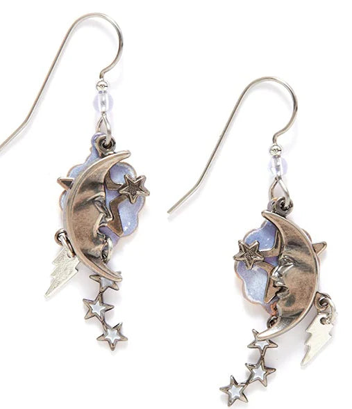 Moon, Stars &amp; Lightning Layered Earrings