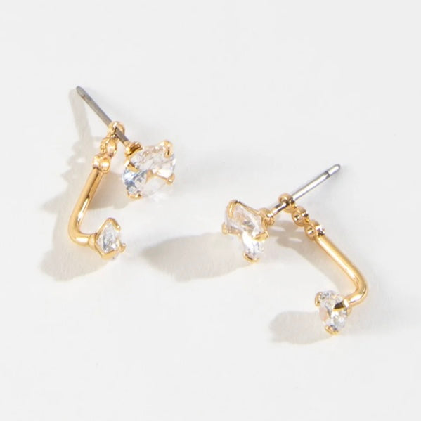 Front Back CZ Stud Dazzlers Earrings